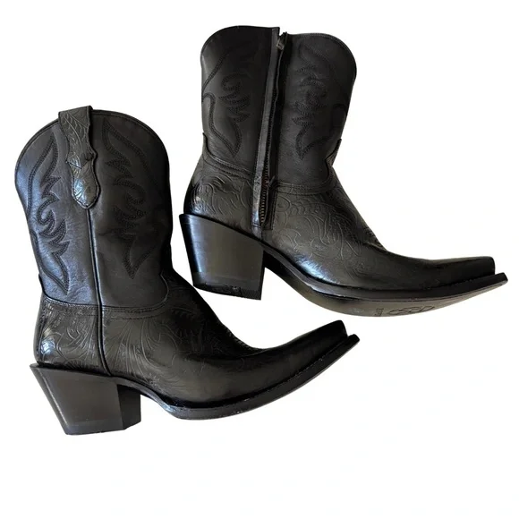 Never worn black cowgirl boots, all leather, handmade, size 8.5 - Picture 5 of 8